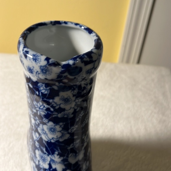 Vase Blue and white shoe boot pointed toe base heel, unmarked calico brand - Picture 6 of 10